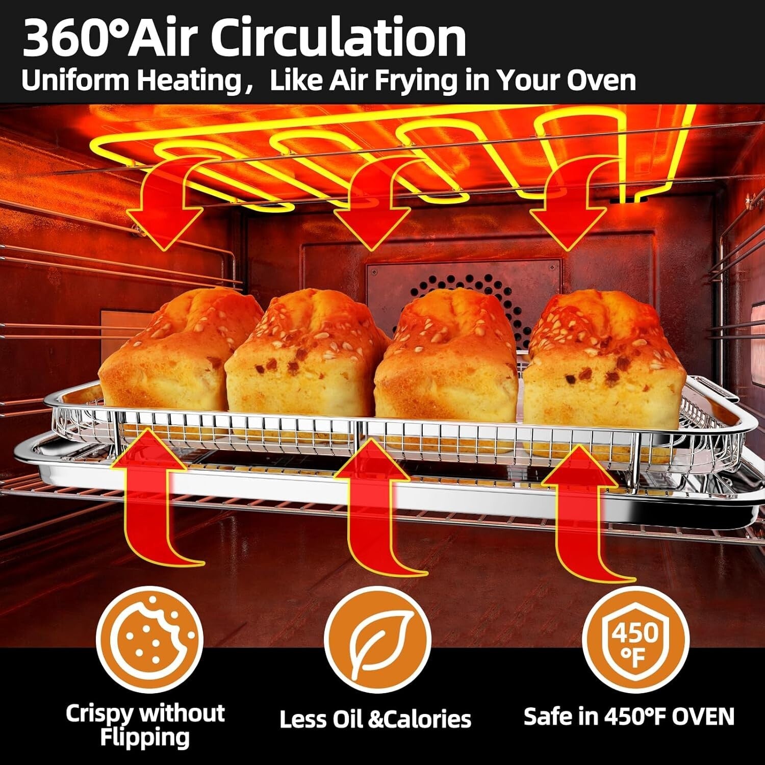 Dual-Sized Air Fryer Basket and Tray Set - Dishwasher Safe & Mess-Free Cooking