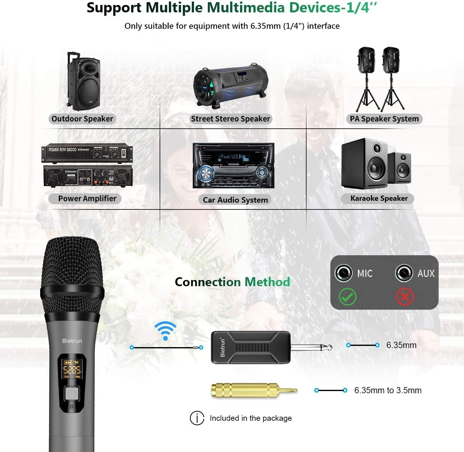 Dynamic Long-Distance Wireless Microphone Set - Perfect for Weddings and Parties