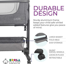 Load image into Gallery viewer, Sleep Nest for Newborn: Grey Bedside Bassinet with Wheels and Storage Basket