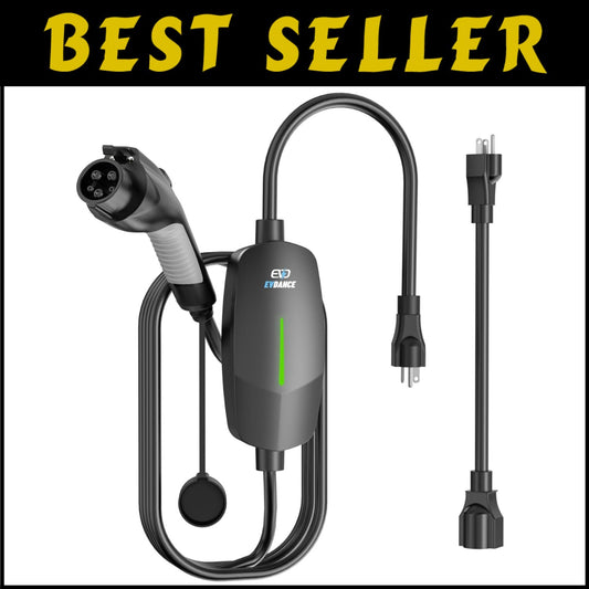 Lightweight 7lb Portable EV Charger for J1772 Vehicles - Fast Charging Solution