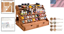 Load image into Gallery viewer, 58-Hole Paint Organizer: Removable Shelf &amp; Stands for Miniature Painting