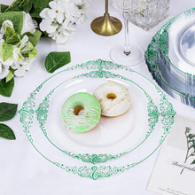 Load image into Gallery viewer, Elegant 175PCS Clear Plate Set with Green Rim - Perfect for St. Patrick's Day