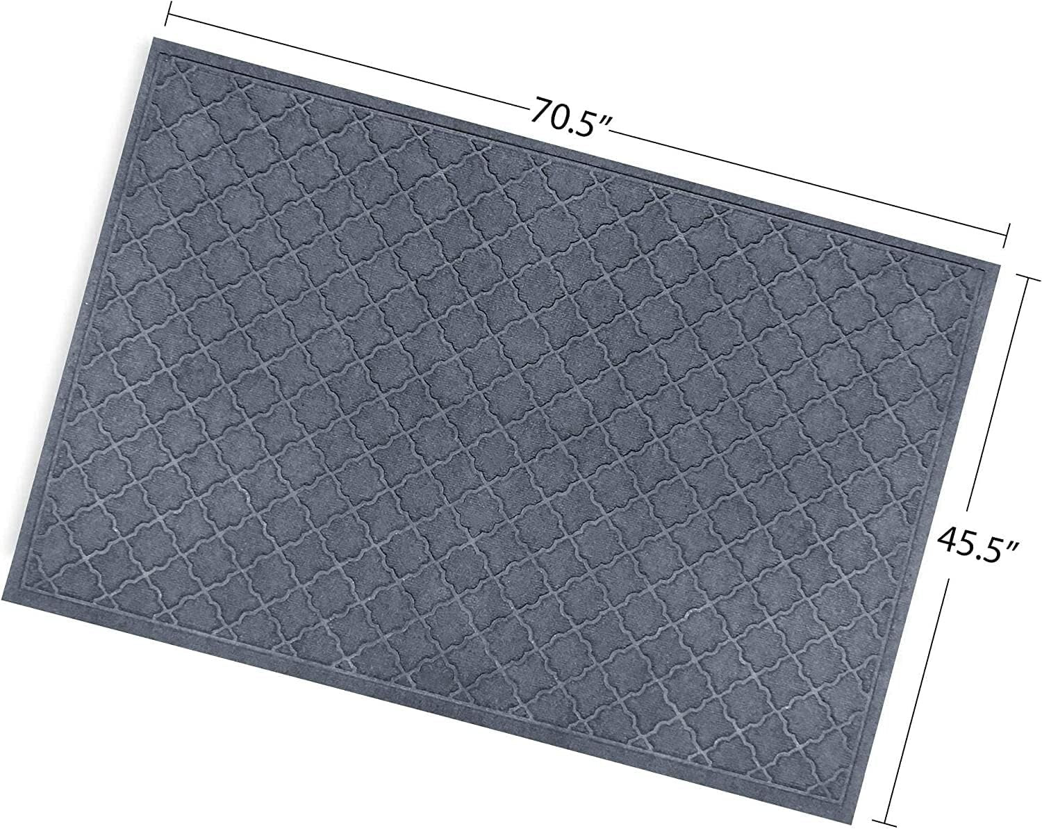 Durable 4' x 6' Indoor/Outdoor Mat - Water-Trapping, Non-Slip Bluestone Design