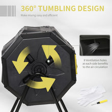 Load image into Gallery viewer, Octagonal 360° Rotating Composter with 16 Ventilation Holes - 43 Gallon Capacity