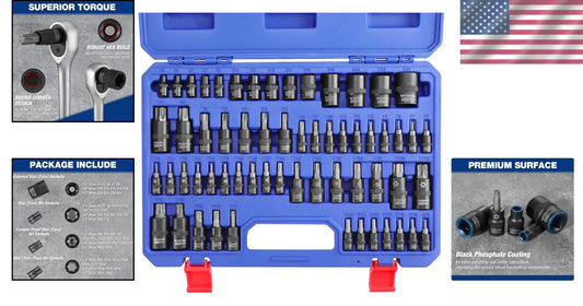 Versatile 60-Piece Torx Socket Set for Automotive and DIY Projects - Gift-Ready