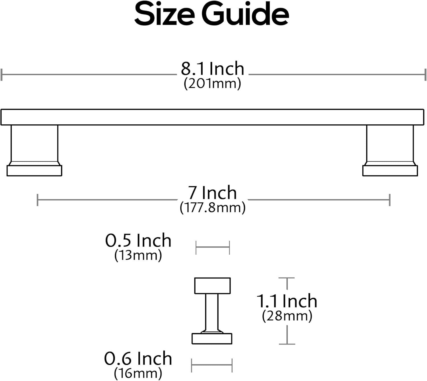 Sophisticated 7 Inch Brushed Nickel Cabinet Handles - 10 Pack for Kitchen Style