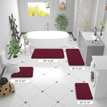 Load image into Gallery viewer, Burgundy 59x20 Chenille Bath Rugs - Extra Plush and Absorbent for Stylish Spaces