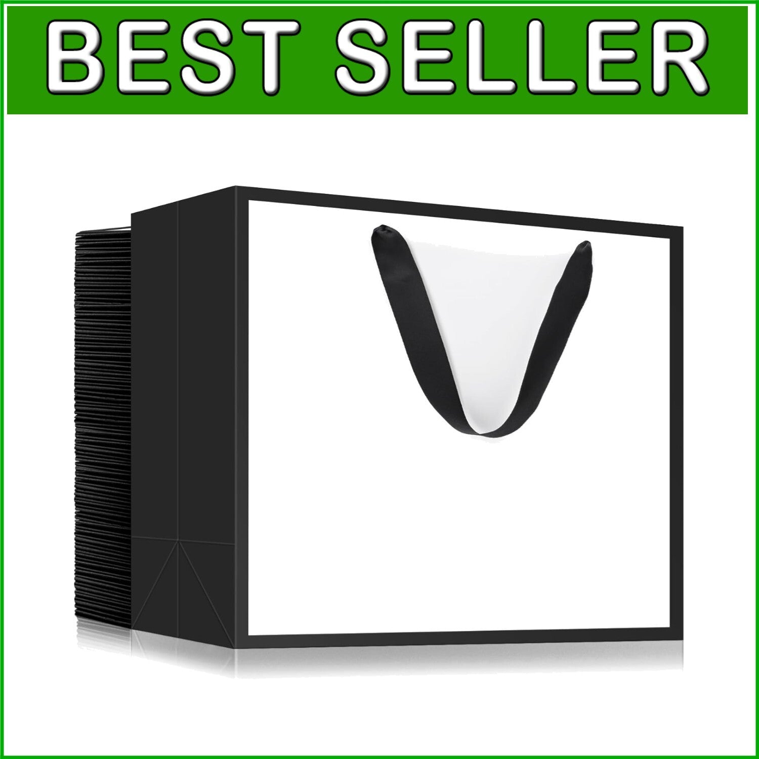 Elegant Black/White Gift Wrap Bags - 50 Count, Perfect for Parties and Retail