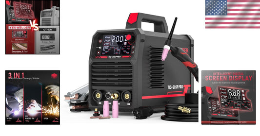 Professional TIG Welding Machine - 205 Amp, LED Display & Multi-Functionality