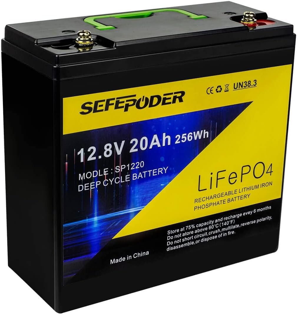 Compact 12V 20Ah LiFePO4 Lithium Battery - Reliable Power for Fish Finders & RVs