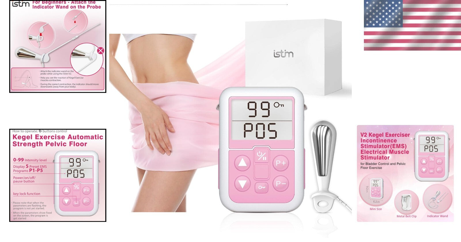 Kegel Exerciser & Incontinence Stimulator with Probe for Women’s Bladder Control