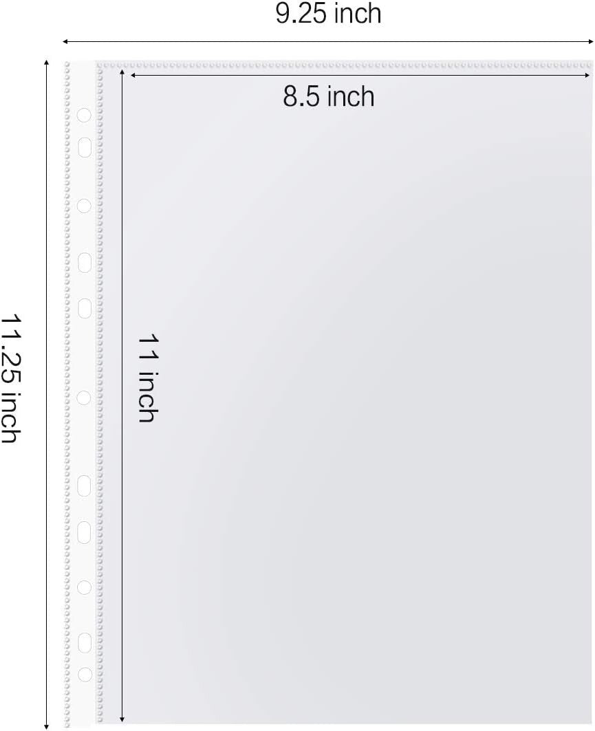 900 Pack Heavy Duty Clear Plastic Sheet Protectors for Binders, 11-Hole Design