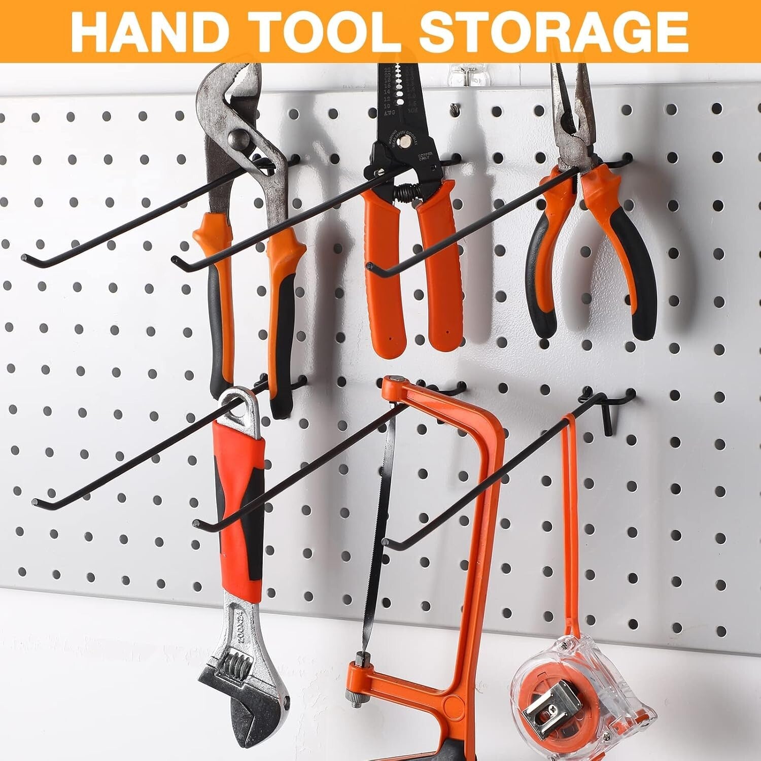 Durable 10-Inch Pegboard Hooks in Black - 100 Pcs for Home & Garage Organization