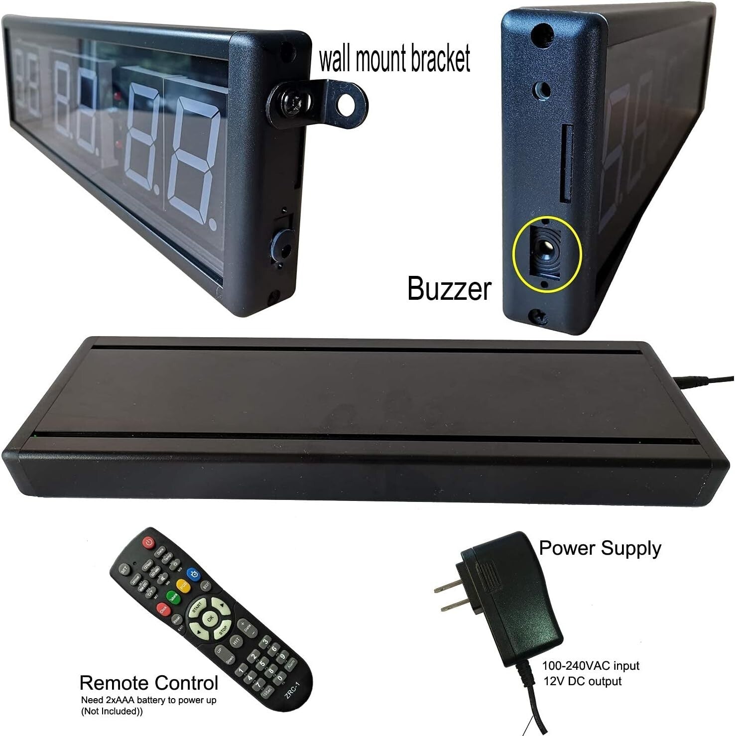 Customizable 20x4.7in Interval Timer with Remote - Perfect for All Trainings
