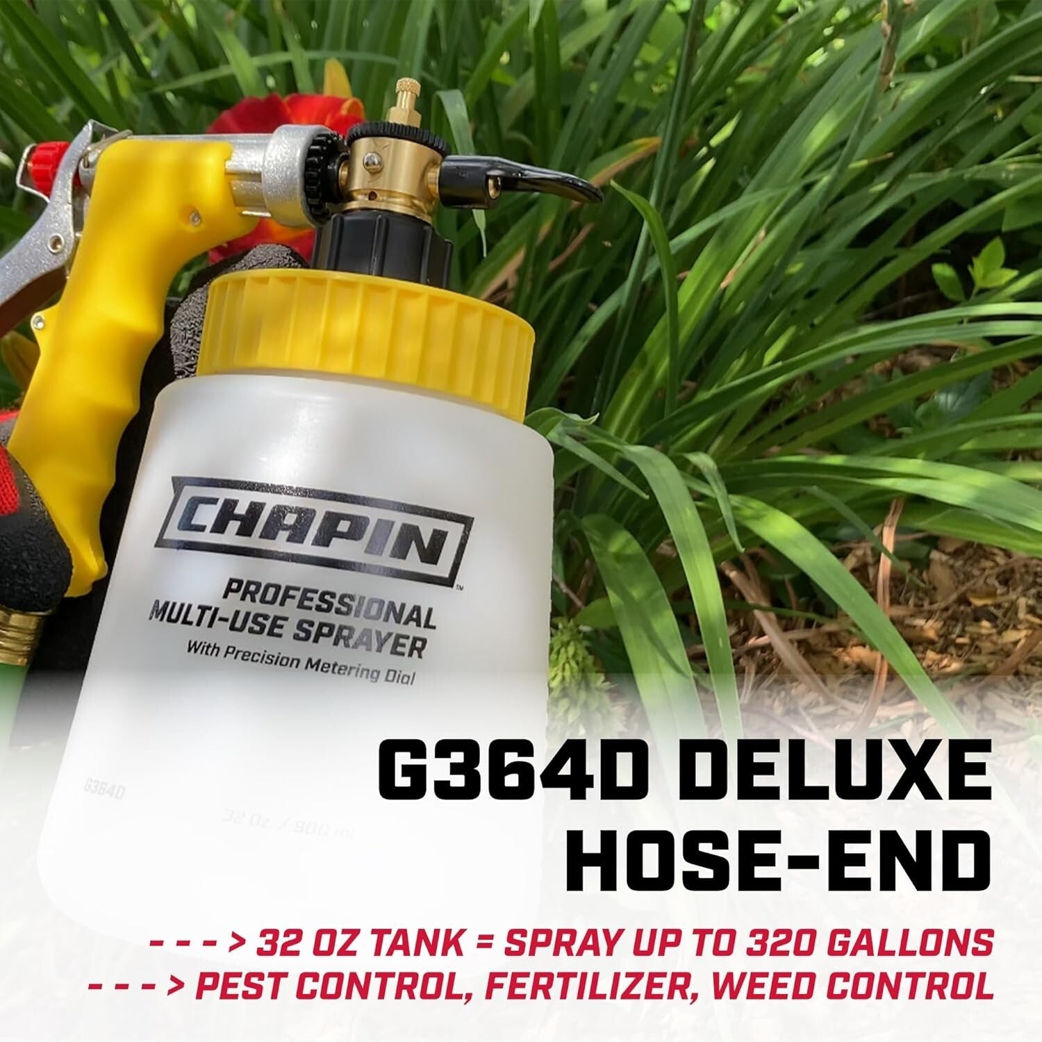 Versatile 32-Oz Lawn and Garden Sprayer with 16 Settings for Precise Application