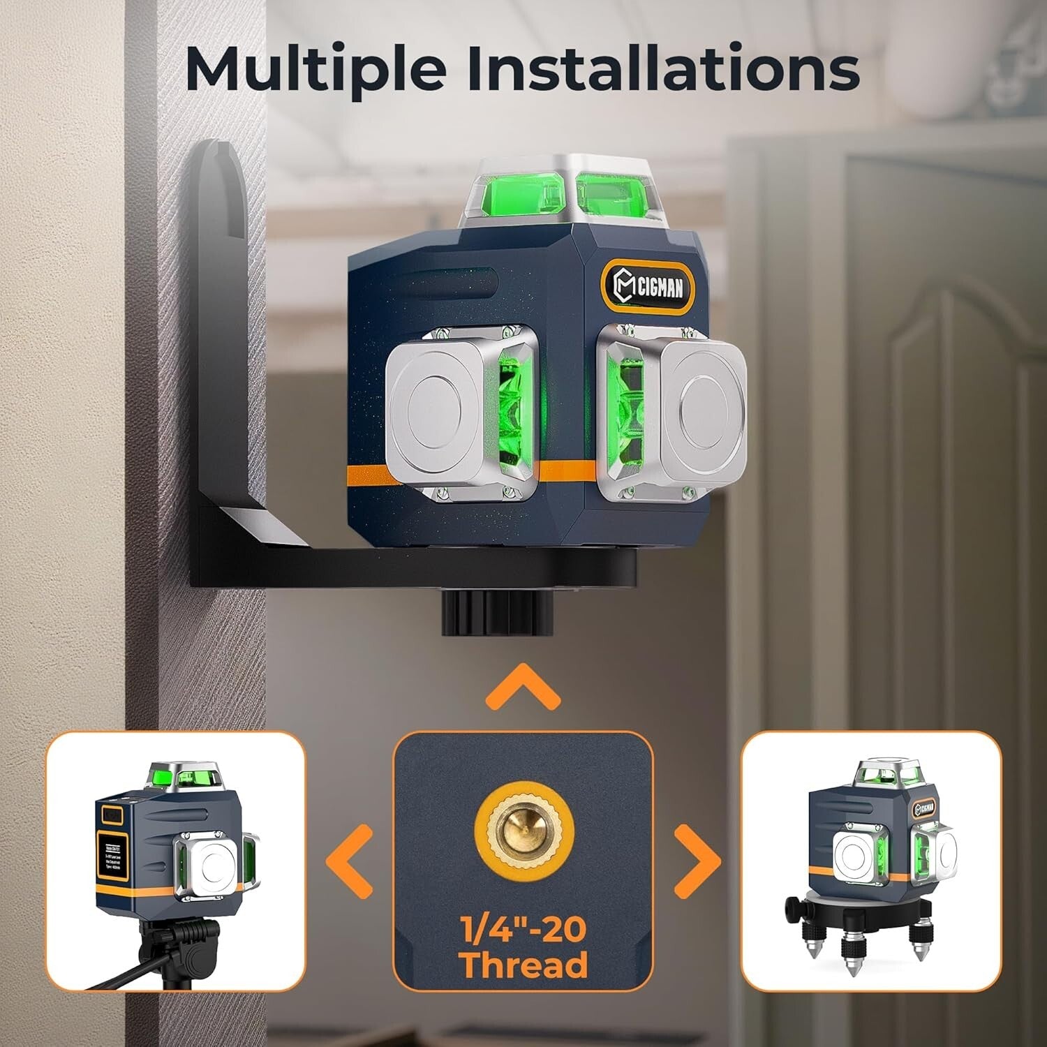 Professional 3D Green Laser Level with 12 Lines & Remote Control for Precision