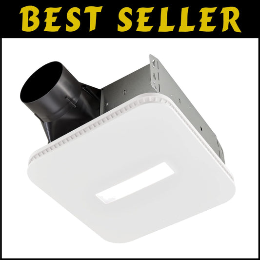 Compact LED Bathroom Exhaust Fan - ENERGY STAR, 110 CFM, Easy Roomside Install