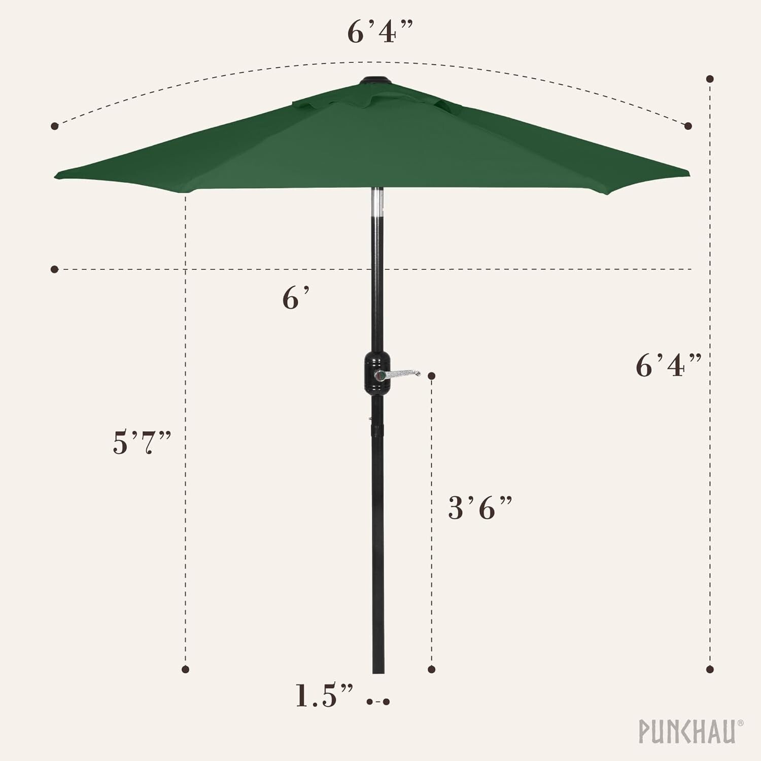 Elegant 6 Ft Outdoor Umbrella with Easy Tilt and Crank - Perfect for Patios