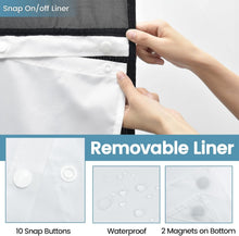 Load image into Gallery viewer, Spa-Like Experience Black Shower Curtain with Adjustable Snap Liner, 60W x 74H