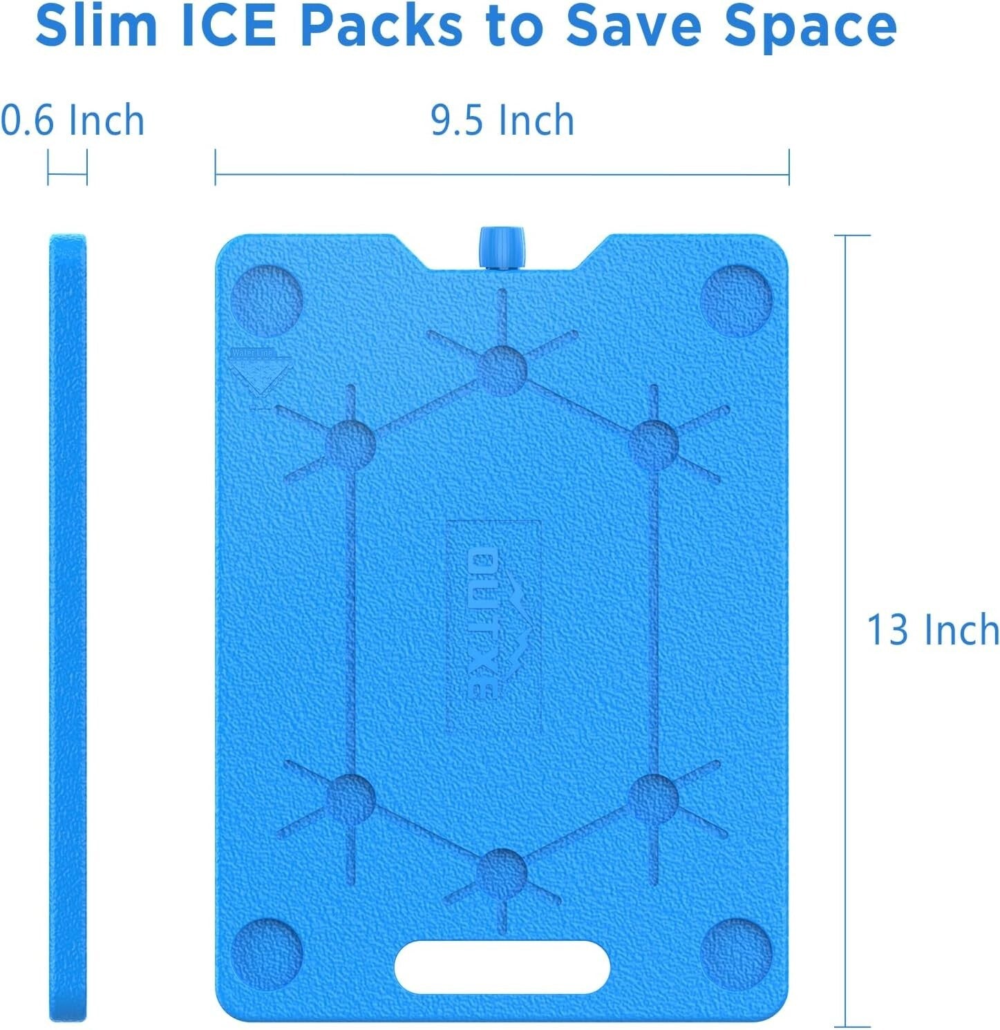BPA-Free Ice Packs for Coolers - 18-Hour Cold Retention - 0.6 Inch Slim