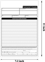 Load image into Gallery viewer, Professional Contractor Invoice Books - 3-Part Carbonless Forms, 7.3 x 11 Inches