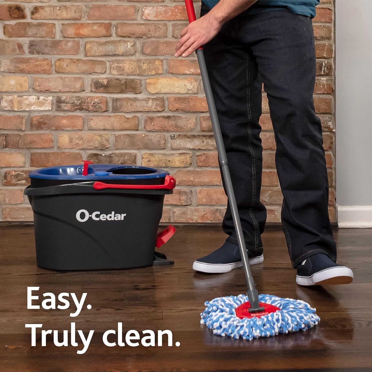 EasyWring RinseClean Spin Mop Set with 360° Bucket & 3 Extra Refill Heads