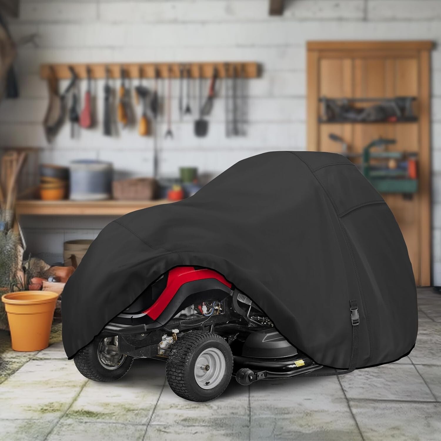 Protective Lawn Tractor Cover, 600D Polyester with Adjustable Windproof Features