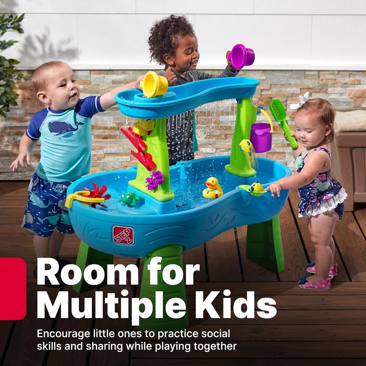 Interactive Sensory Playset for Toddlers: Water Table with Rain Shower Features