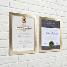 Load image into Gallery viewer, Elegant Gold 8.5x11 Picture Frame Set of 12 - Ideal for Awards &amp; Certificates