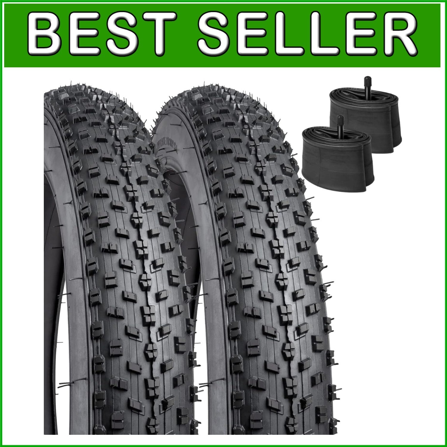 2-Piece 20-Inch Off-Road Bike Tire Set with Heavy-Duty Tubes for Smooth Rides