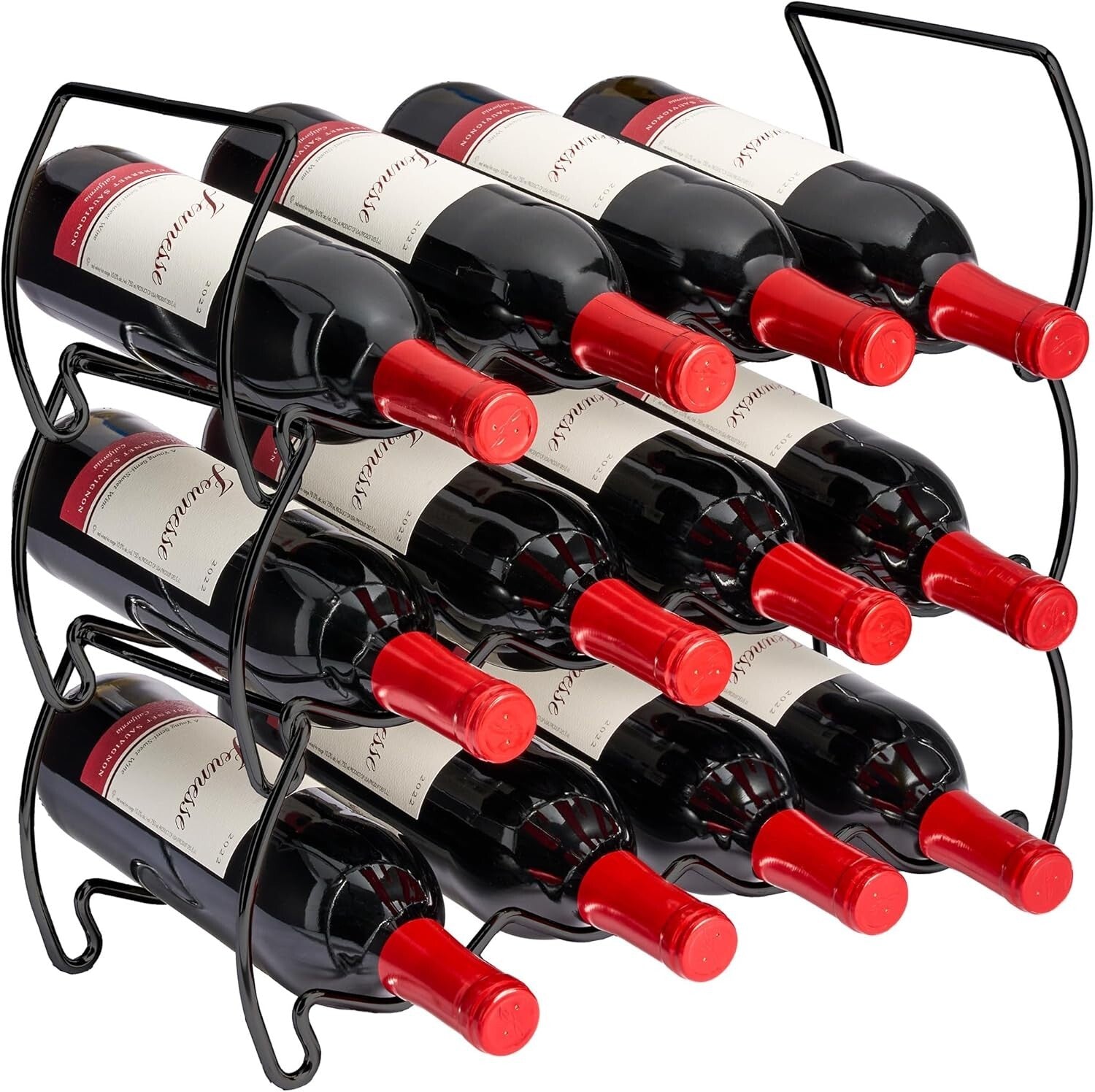 Durable 6-Tier Stackable Wine Rack for Kitchen, Bar: 24 Bottle Capacity