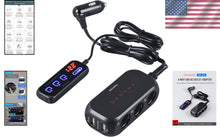 Load image into Gallery viewer, Korean Designed 3-Way Car Charger with Remote Sensor Switch &amp; Real-Time Display