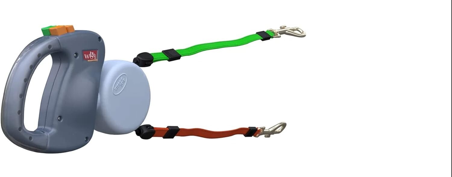 Comfortable No-Tangle Retractable Dog Leash for Two Dogs - Secure & Reflective