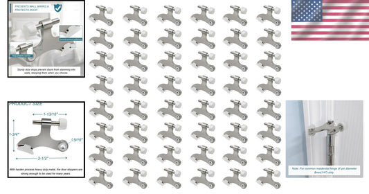 Elegant 48 Pack Adjustable Door Stops: Brushed Nickel for Durable Protection