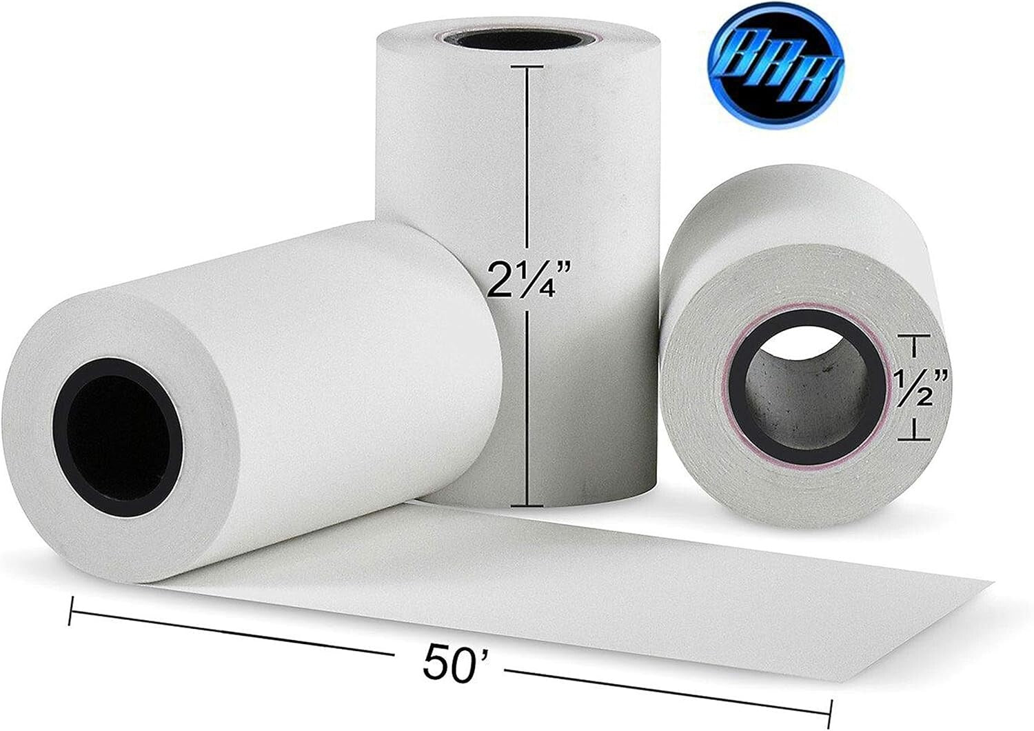 100 Premium German Thermal Paper Rolls - 2 1/4 x 50 Inches for POS Systems