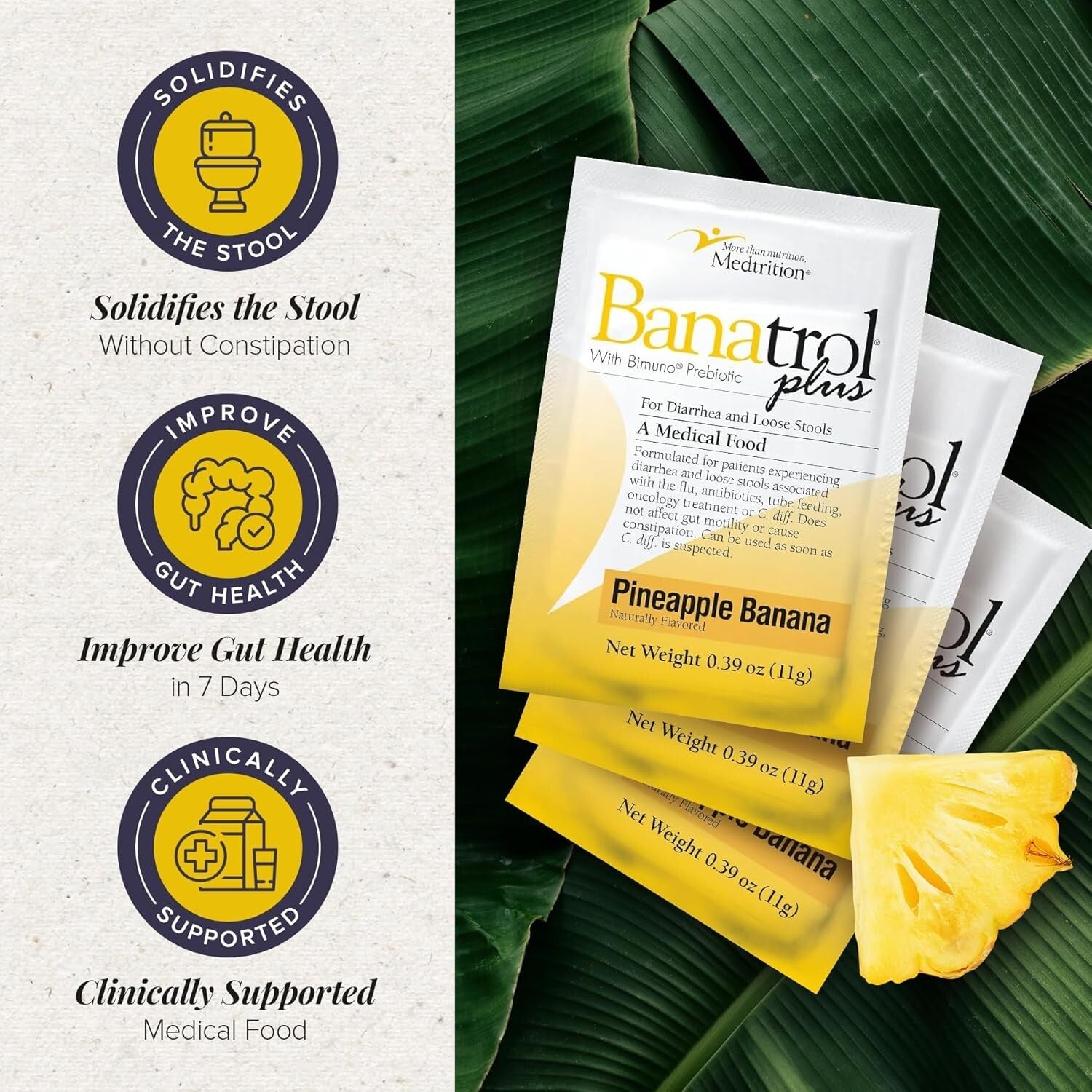 Clinically Proven Banatrol Plus – Non-Constipating Anti-Diarrheal, 25 Servings