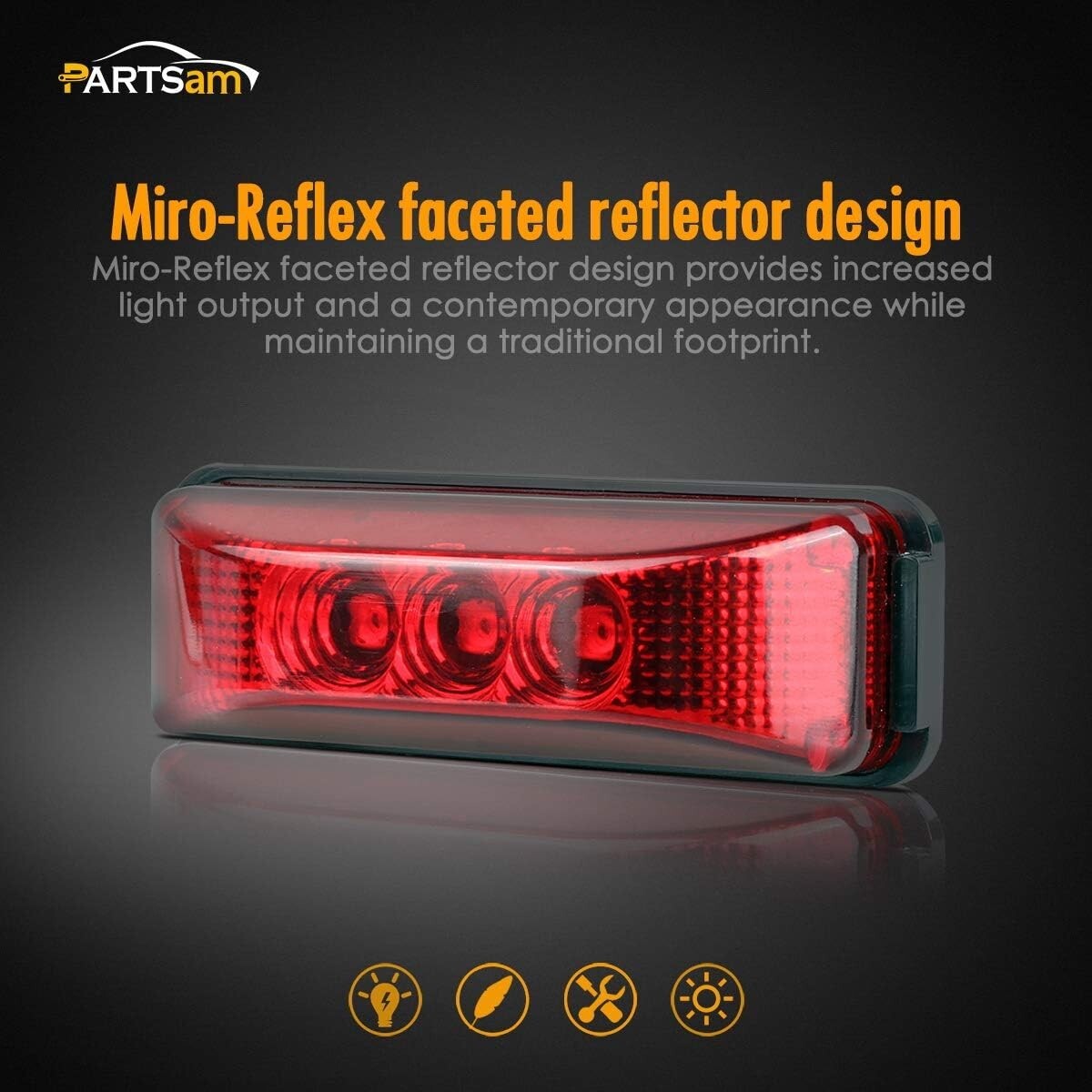 Enhance Safety with 10 Waterproof LED Clearance Lights - 3.9 Inch Red