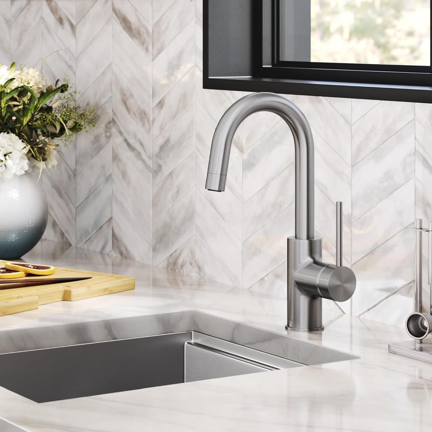 Spot-Free Single Handle Bar Faucet - Stainless Steel Finish for Easy Maintenance