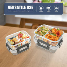Load image into Gallery viewer, Rectangular Glass Meal Prep Containers Set - Leak Proof &amp; Dishwasher Safe