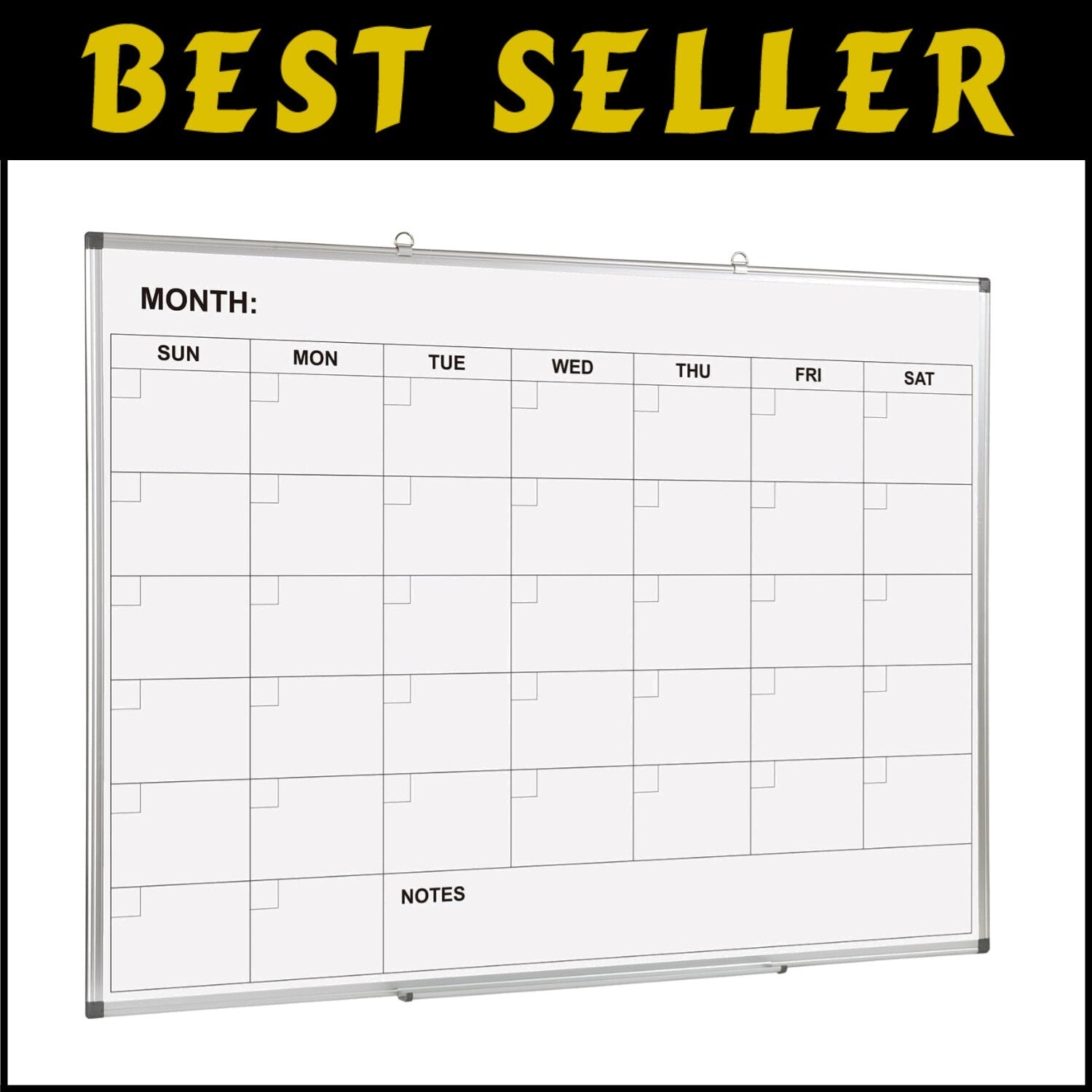Easy Install Wall-Mounted Dry Erase Calendar - 48x36 for Efficient Planning