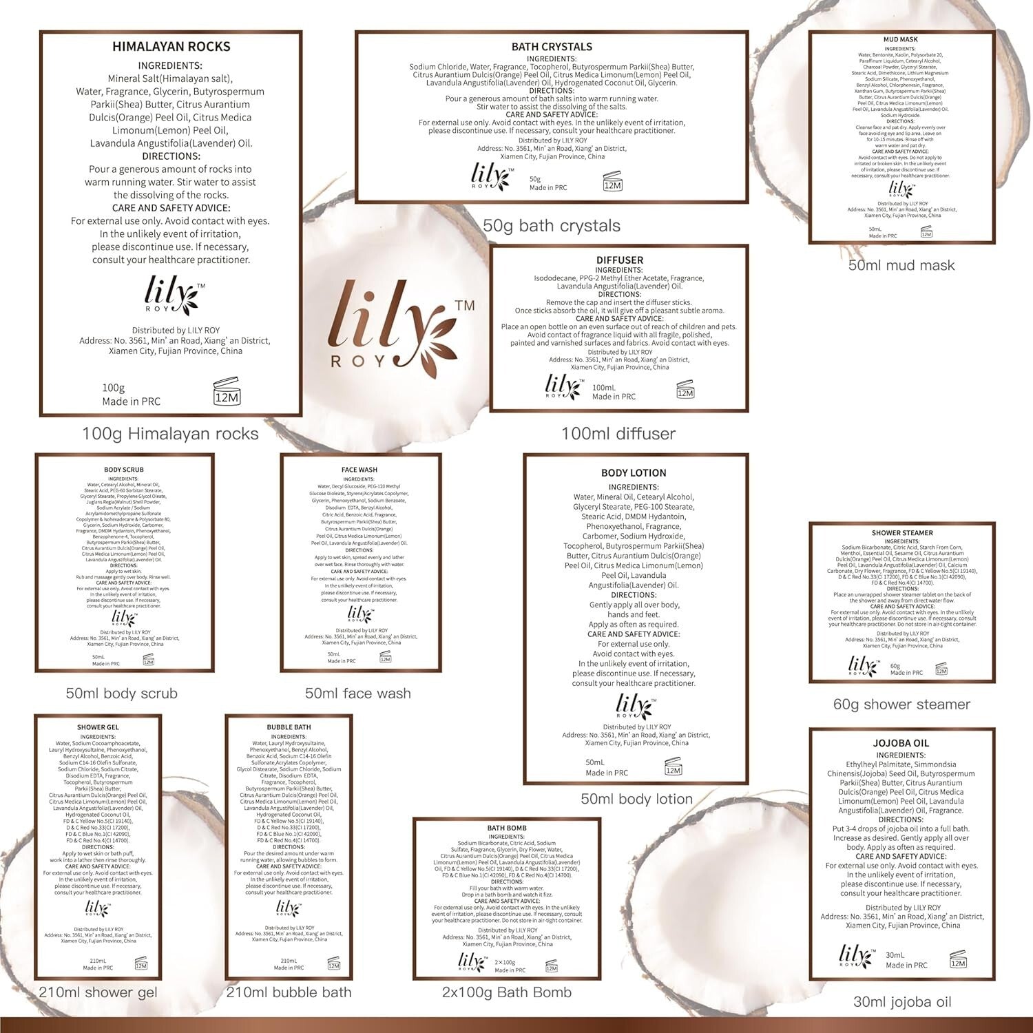 Elegant 18-Piece Spa Gift Basket with Coconut & Vanilla - Perfect for Gifting