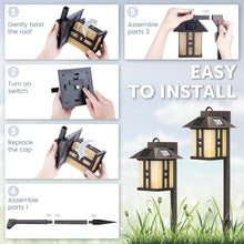 Load image into Gallery viewer, Elegant Japanese Solar Lights - 4 Pack Waterproof Pathway Garden Illumination