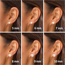 Load image into Gallery viewer, Lustrous 14K Gold Pearl Stud Earrings - 5-10mm Sizes Available for Every Style