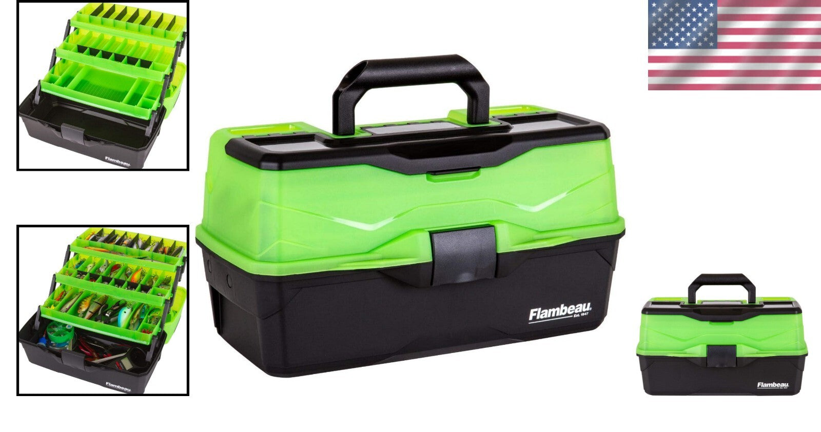 Durable 3-Tray Tackle Box with Secure Closure - Ideal for All Fishing Adventures