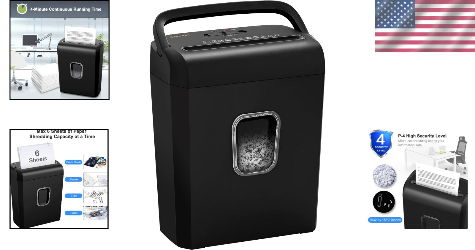 Portable Micro-Cut High-Security Paper Shredder - Easy to Use with Auto Features