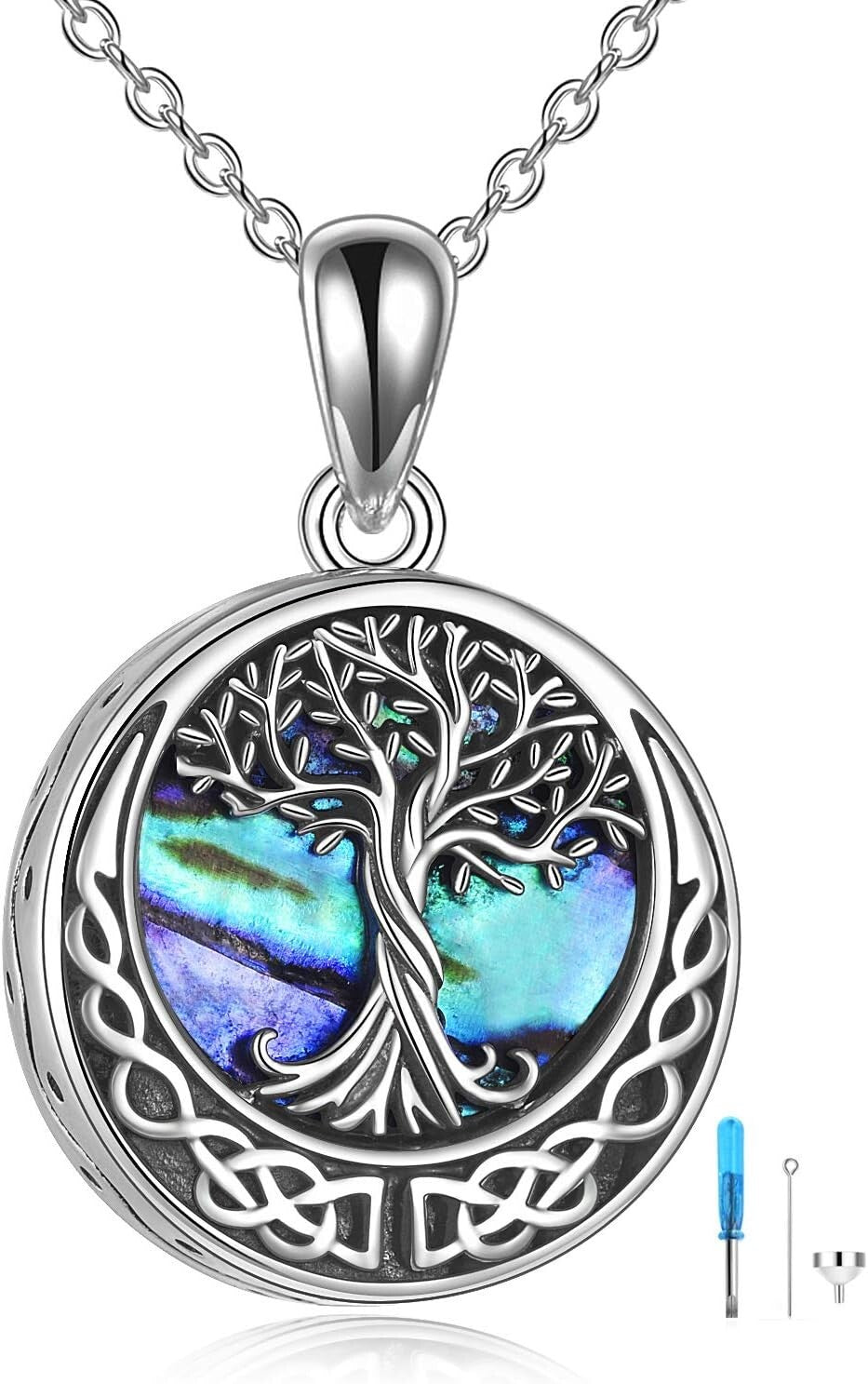 Cremation Ashes Tree of Life Necklace: Hypoallergenic Sterling Silver Jewelry
