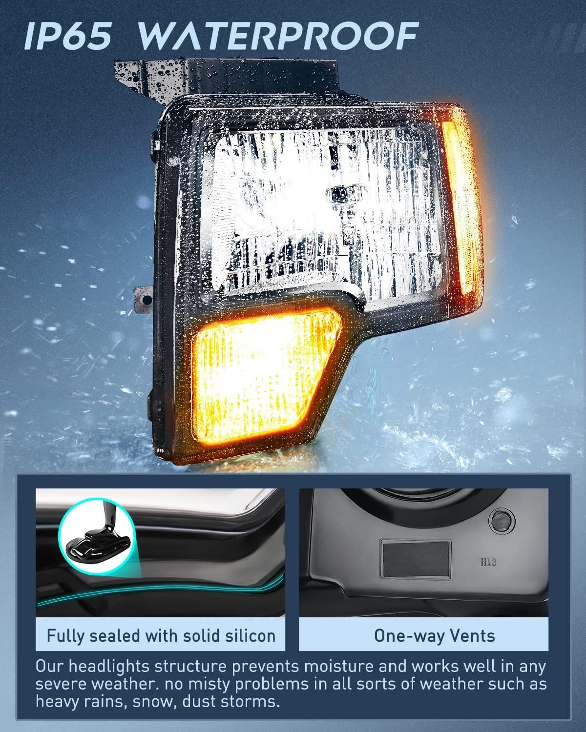 Durable 2009-2014 F150 Headlights - Easy Installation & Adjustable Beam Level