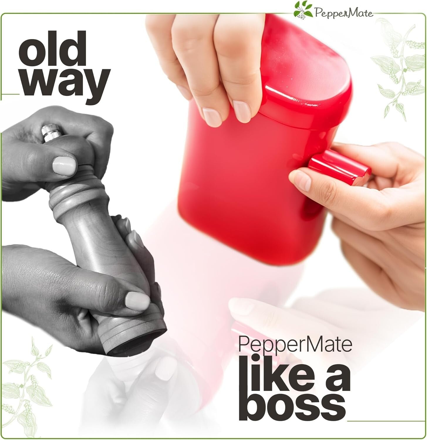 Elegant White Ceramic Pepper Mill – Manual High Volume Salt & Pepper Grinder