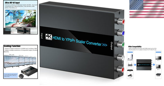 Ultra HD 4K HDMI to YPbPr Converter for CRT TV, Scales Multiple Resolutions