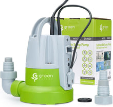 Load image into Gallery viewer, Effortless Water Removal: Green 1/3HP Submersible Pump with Automatic Function